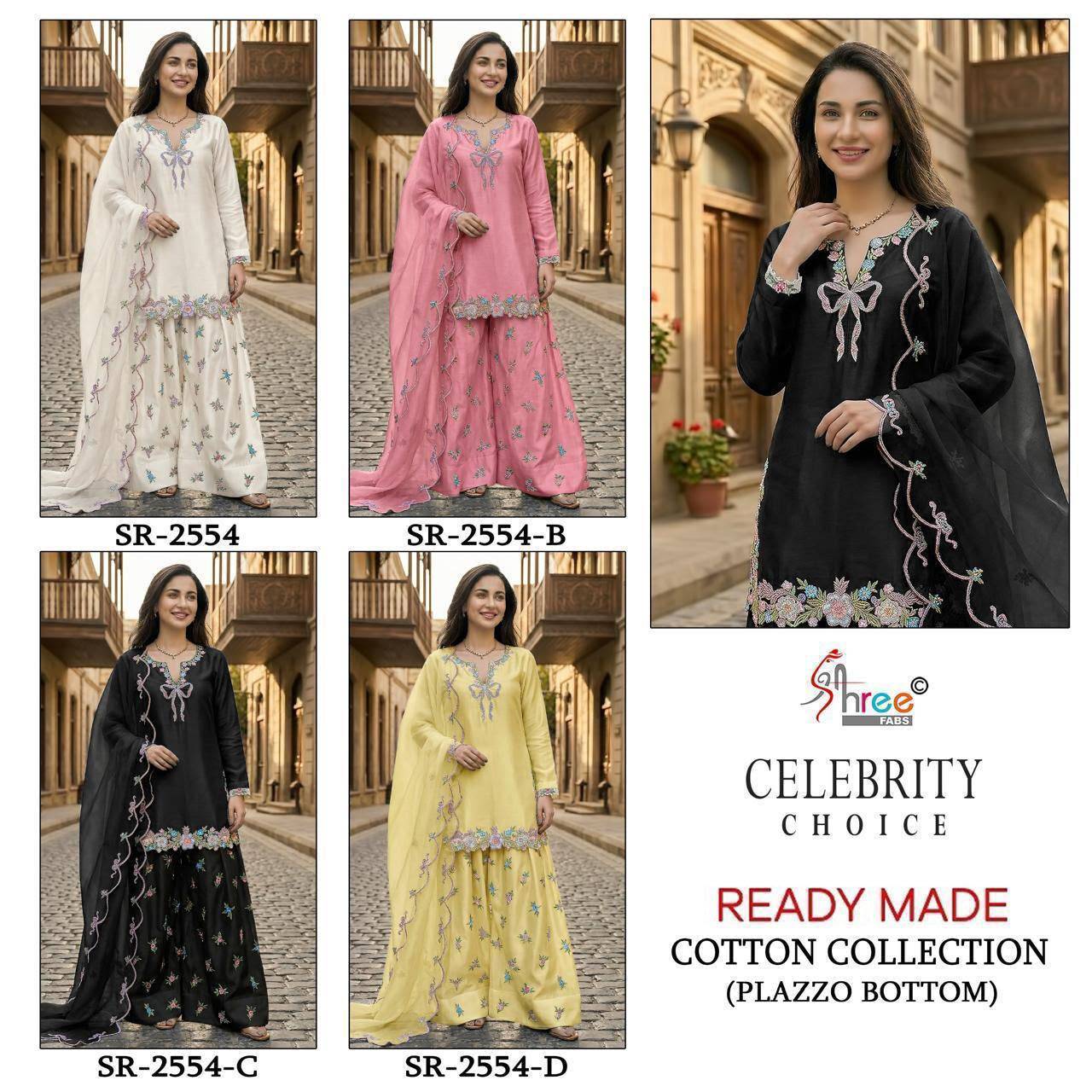 SR-2554 by Shree Fabs 2554 A to 2554 D series Pakistani Suits casual Wear Cotton Readymade Stitched Dresses At Wholesale